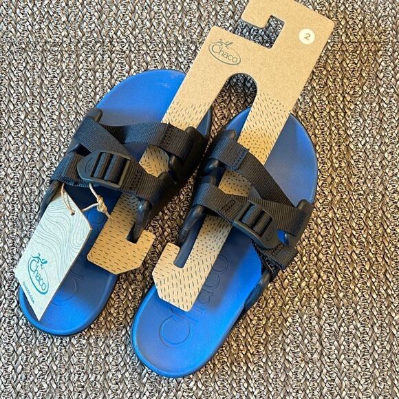 Chaco Childrens Chillos Sandal Slide Blue Size 2 Youth Unisex New‎ - Picture 2 of 6